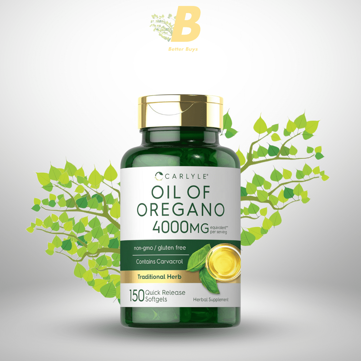 410 Carlyle Oregano Oil 4000mg Supplement | 150 Softgel Capsules | Contains Carvacrol | Non-GMO & Gluten Free Formula - Image 1