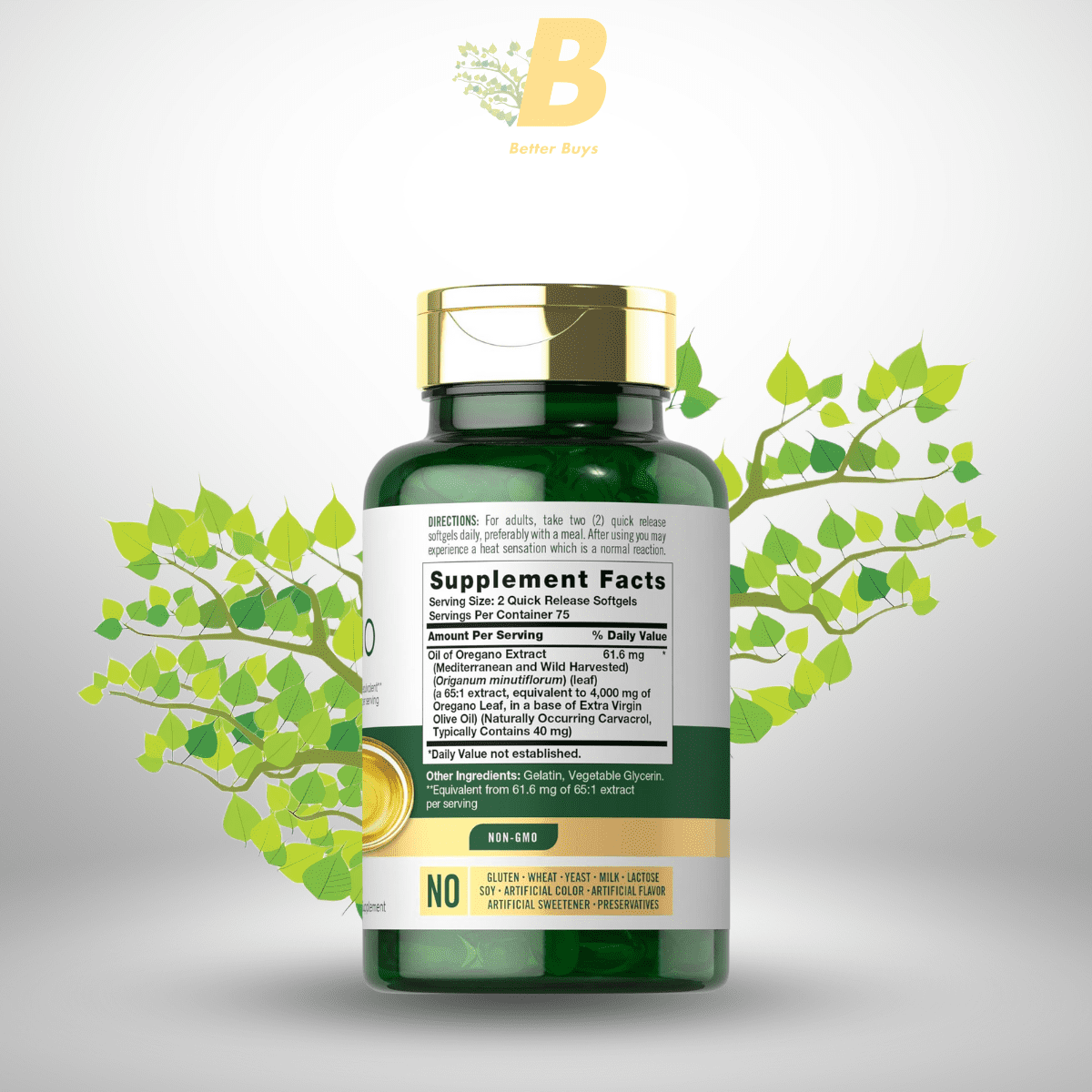 Carlyle Oregano Oil 4000mg Supplement | 150 Softgel Capsules | Contains Carvacrol | Non-GMO & Gluten Free Formula 1 412 1