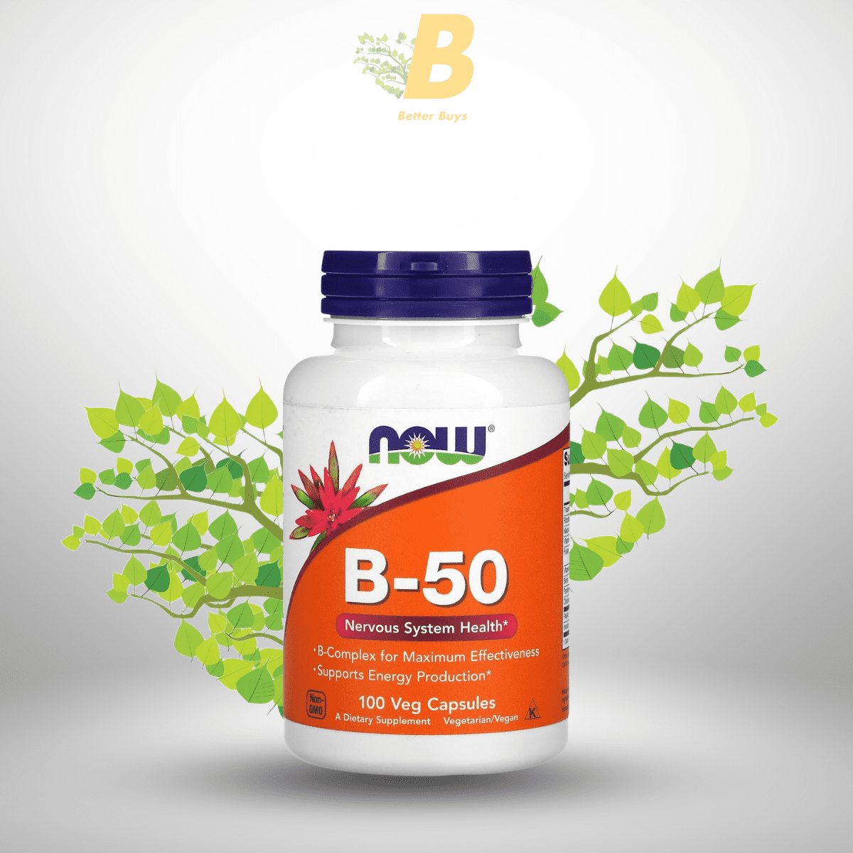 417 NOW Vitamin B-50 mg,100 Veg Capsules - Image 1