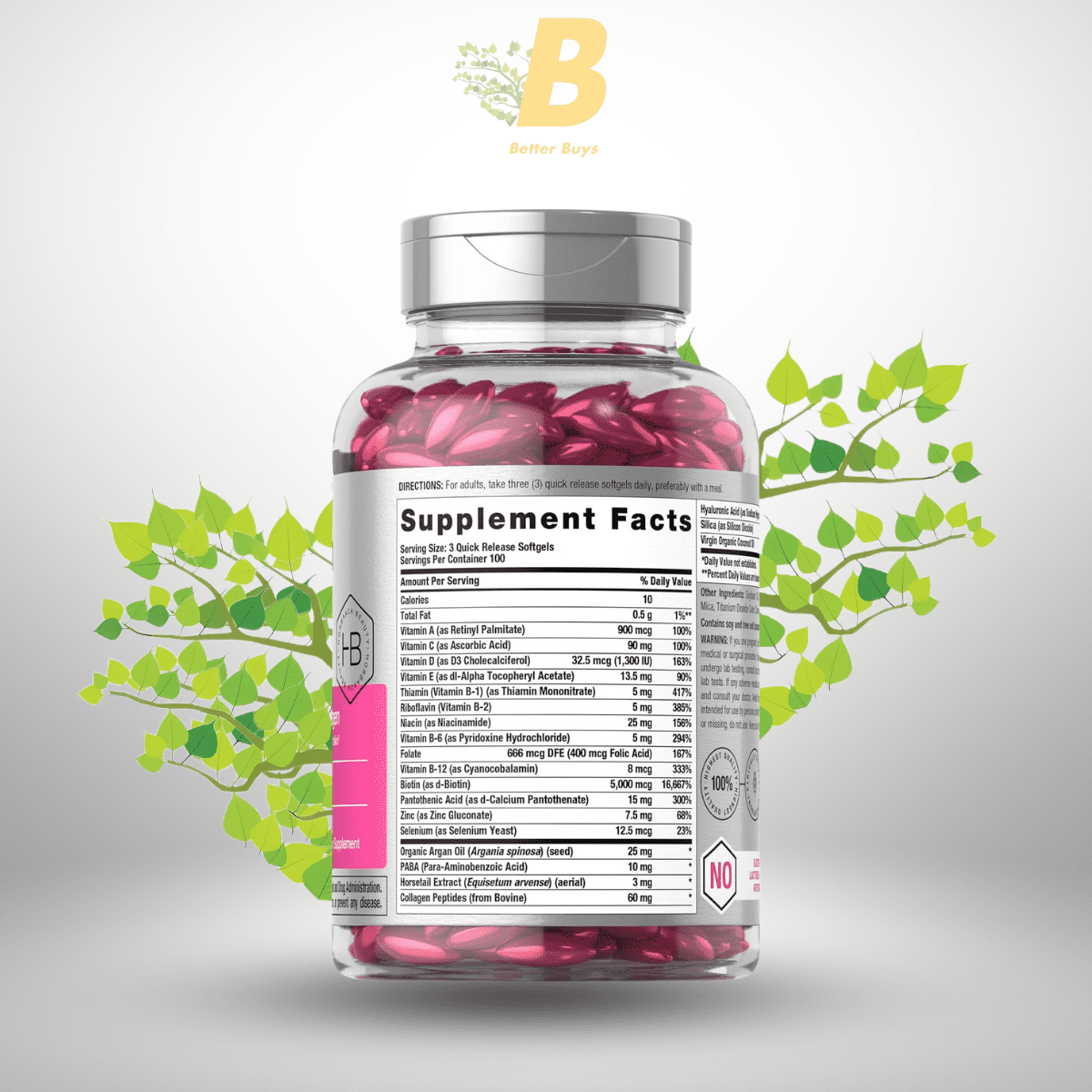 Horbaach Hair, Skin & Nails with Argan Oil - 300 Softgels 1 261